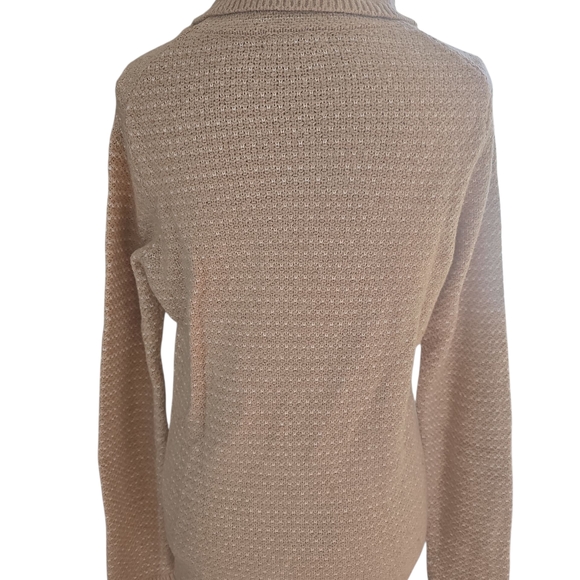Lands' End‎ Classic Tan Cowl Neck Sweater - Picture 2 of 9